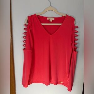 MICHAEL Michael Kors Coral Cutout Sleeve Top